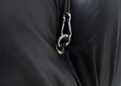 “Camaleonda” sofa by Mario Bellini for C&B Italia, 1970s This particular Camaleonda sofa represents a first edition crafted by C&B Italia, the predecessor of B&B Italia. Upholstered in its original black leather fabric, it comprises four modular sections totaling ten pieces. Originating from the 1970s, it has signs of use expected with its age, yet remains free from tears or significant scratches. The leather retains a remarkable vintage condition, adorned with a beautiful patina.