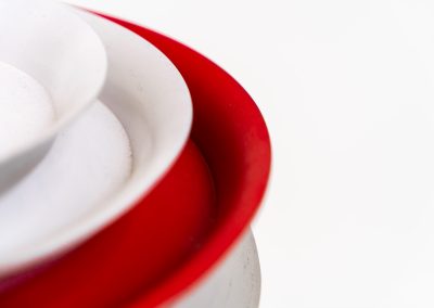 “Trava” pentant light by Carl Thore for Granhaga (Sweden - 1960s). It is made out of aluminum shades with a nice patina.The shades are laquered in a deep red on the inside which gives it a beautiful multicolored and diffused light dispersion. It clearly has some visible traces of age and use, but is overall in very nice vintage condition.