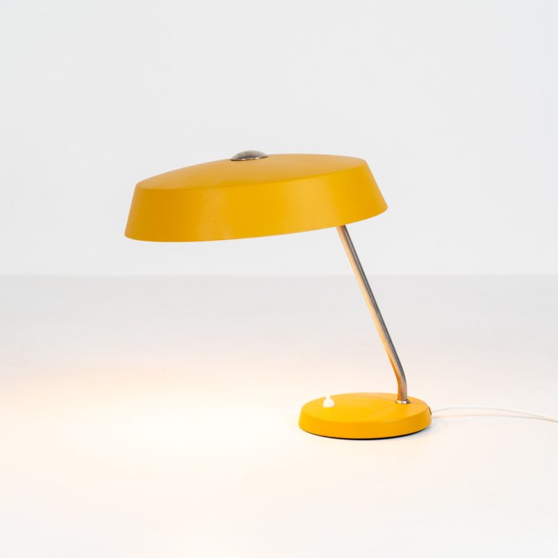 Colorful desk lamp by VEB Narva (Germany, 1950s). A very nice and colorful piece which was clearly inspired by Louis Kalff’s work. It is newly rewired, professionally cleaned and in remarkable condition!
