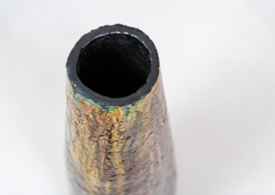 XL “Fat Lava” ceramic floor vase (Germany, 1960s). This impressive multicolored vase features beautiful textures and vibrant colors, finished with a glossy glaze that enhances its unique surface. The vase is in very good condition.