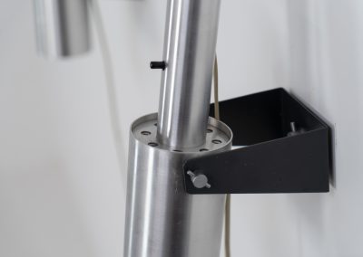 Beautiful pair of “Sonet” wall lights by Hans P. Jeppesen for Fog & Mørup (Denmark, 1960s). These modernist fixtures feature a black lacquered metal base and a brushed aluminium lamp shade, they are easily adjustable in multiple angles and directions. Both pieces are in original condition. They do have a few dents and surface scratches, but are in very good vintage condition! Labeled by maker.