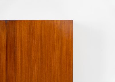 Iconic B60 sideboard in rosewood by Dieter Waeckerlin for Behr (Germany, 1950s). This highly sought after and significant “B60” sideboard is a masterful blend of minimalistic design and functional elegance. It’s unbelievable this piece was made in the 50’s and is yet so timeless. It contains four drawers and four doors with a minimal gap between them. The inside offers lots of storage space with adjustable shelves. It is in amazing condition with minimal sings of use and age.