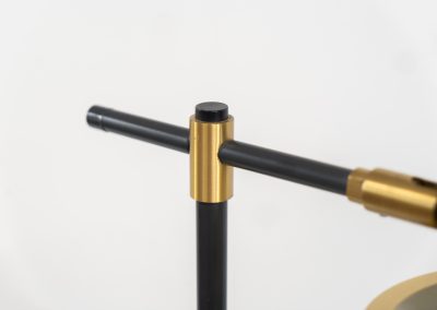 A rare brass “Lento” table lamp by Jo Hammerborg for Fog & Mørup (Denmark, 1960s). An iconic example of Scandinavian modernism! Jo Hammerborg's Lento table lamp series was launched by Fog & Mørup in the mid-1960s in three versions – aluminium, brass and copper. This example is the very hard to find solid brass edition and is in very good condition with some surface scratches and a nice patina.