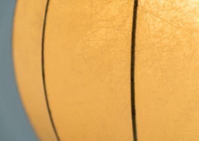 Large Cocoon pendant light (Germany, 1960s). A striking pendant crafted with a delicate polymer coating, sprayed over a white steel frame. Whether lit or unlit, it’s a true eye-catcher. Fitted with a standard E27 socket, making it fully compatible with all types of LED bulbs. In excellent vintage condition with some minor stains and an extremely minor tear in the material, only noticeable upon very close inspection.