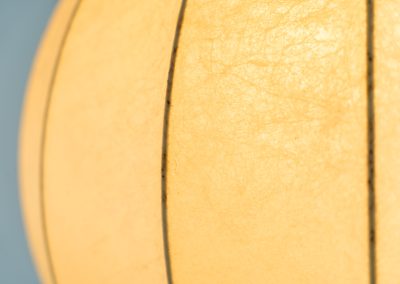 Large Cocoon pendant light (Germany, 1960s). A striking pendant crafted with a delicate polymer coating, sprayed over a white steel frame. Whether lit or unlit, it’s a true eye-catcher. Fitted with a standard E27 socket, making it fully compatible with all types of LED bulbs. In excellent vintage condition with some minor stains and an extremely minor tear in the material, only noticeable upon very close inspection.