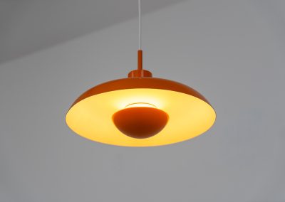 Iconic RA-24 pendant light by Piet Hein for Lyfa (Denmark, 1960s). Originally conceived in the early 1930s by Danish designer and poet Piet Hein, the RA lamp was ahead of its time. Due to the outbreak of the Second World War, the design never entered full-scale production back then. It wasn't until 1969 that LYFA finally brought the lamp into proper production. This example is in excellent condition, very close to mint. The original LYFA label is stamped into the suspension rod.