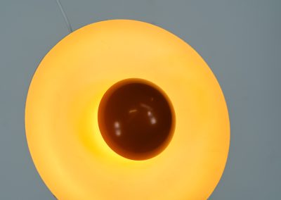 Iconic RA-24 pendant light by Piet Hein for Lyfa (Denmark, 1960s). Originally conceived in the early 1930s by Danish designer and poet Piet Hein, the RA lamp was ahead of its time. Due to the outbreak of the Second World War, the design never entered full-scale production back then. It wasn't until 1969 that LYFA finally brought the lamp into proper production. This example is in excellent condition, very close to mint. The original LYFA label is stamped into the suspension rod.