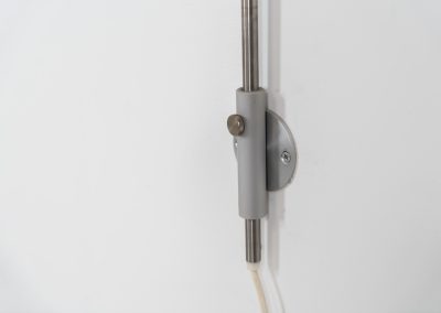 Stunning pair of “VIP” wall lights by Jørgen Gammelgaard for Pandul (Denmark, 1980s). These sleek wall lights are highly adjustable, both in height, angle and shade position. They are in very good condition, and marked by maker.