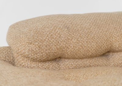Pair of “Coronado” armchairs by Tobia Scarpa for C&B Italia (Italy, 1970s). These chairs offer a soft, sculptural form and exceptional comfort, upholstered in their original textured wool fabric. Generous proportions and inviting curves make them as comfortable as they are visually striking. In good original condition with some minor using marks. Marked by maker.