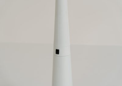 Stunning pair of “Club 1095” floor lamps by Giuseppe Ramella for Arteluce (Italy, 1980s). A beautiful example of Italian minimalist design, the Club 1095 combines a clean, architectural silhouette with a highly functional design. The height of the lamp is adjustable, while the diffuser can be angled to direct the light exactly where it is needed. With their understated presence and timeless aesthetic, these lamps work beautifully in both contemporary and more eclectic interiors, equally striking as a pair or as a standalone piece. Both lamps are in excellent vintage condition. Available individually or as a pair.